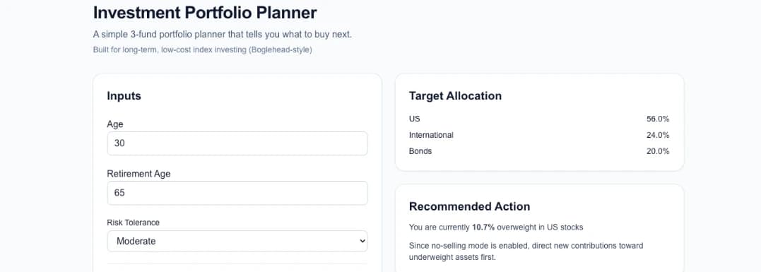 Investment Portfolio Planner